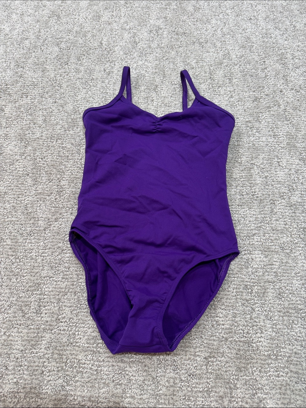 Girls' Purple One-Piece Bodysuit with Thin Straps